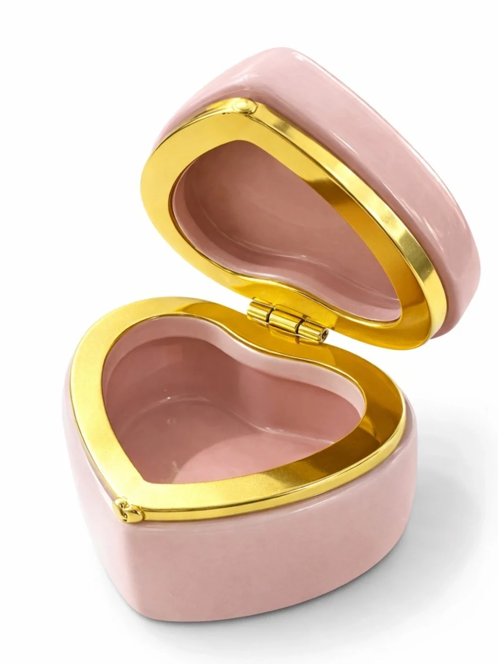 Heart-Shaped Ceramic Jewelry Trinket Boxes - Pastel Blue, Pink, Green, Purple